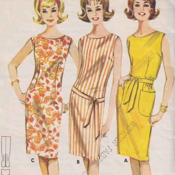 60s Shift Dress with Bateau Neckline Easy Simplicity 2680 - Picture 3 of 3